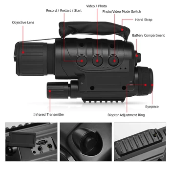 

/ 8x60 Digital Infrared Night Vision Monocular Telescope Photo Video Recorder High Magnification Camping Hiking Travel Hunting