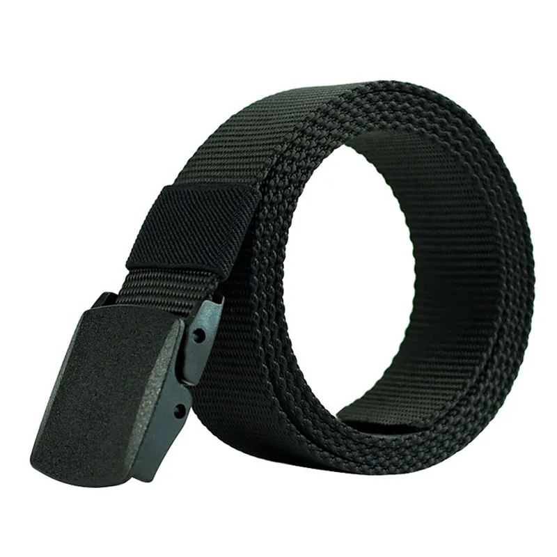 

Trend Unisex belt No metal Prevent allergy Plastic Automatic buckle Men belt solid color casual Men and Women cowboy belt
