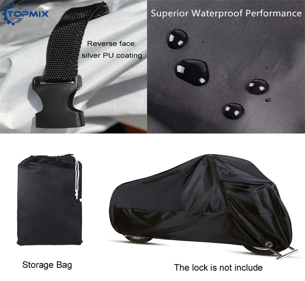 MCH-OXF2D-BLA Motorcycle Cover 3
