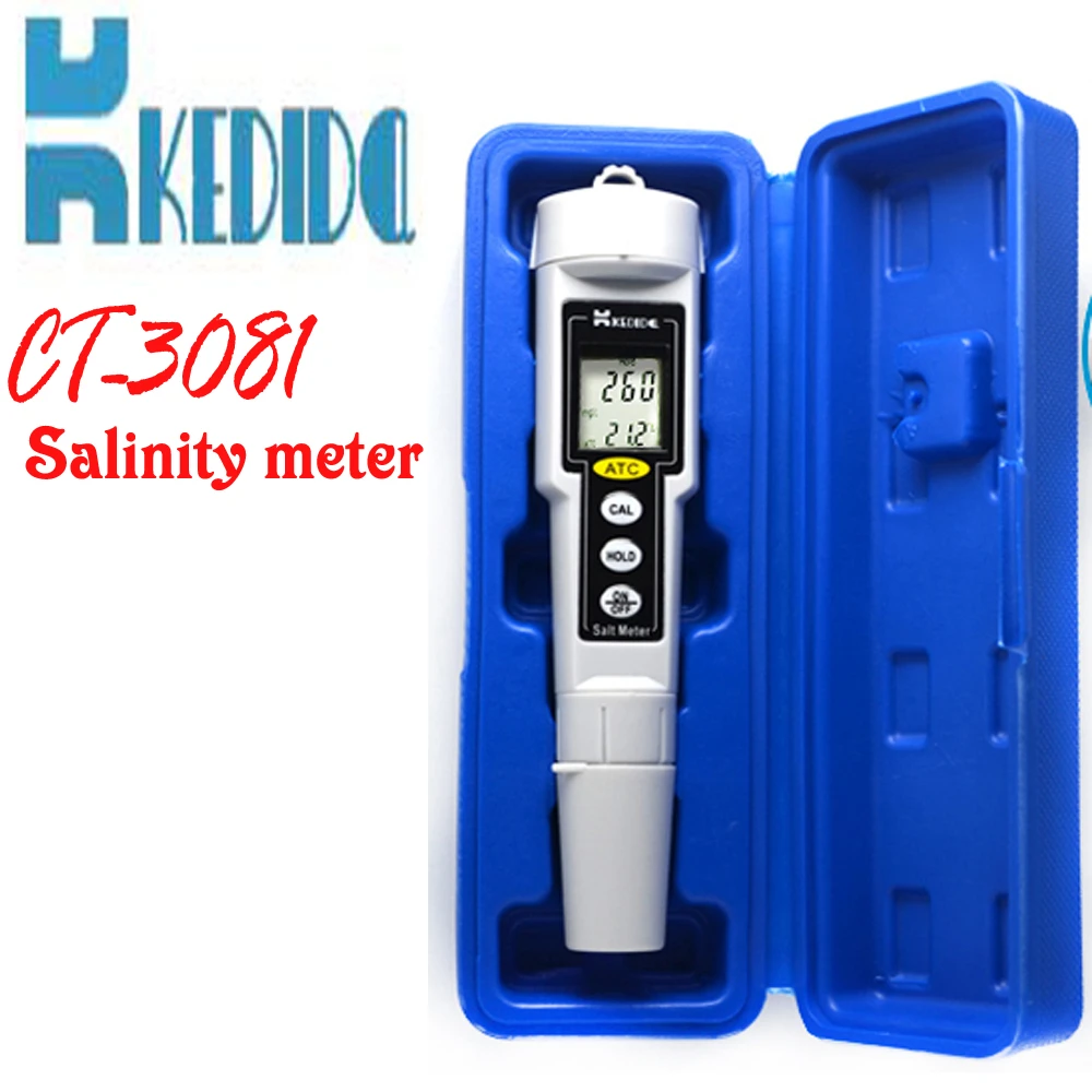 ct 3081 tipo de rotulador digital medidor de sal medidor de salinidad probador de salinidad de agua a prueba de agua rango 0 9999 mg l