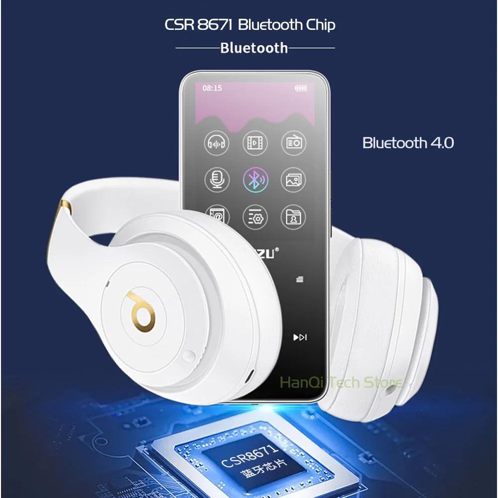 RUIZU Bluetooth MP3 плеер D10 без потерь HiFi музыкальный портативный аудио 8 ГБ с динамиком FM