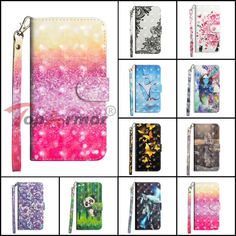 3D Painted PU Leather Wallet Cover For LG G7 K10 2017 Q6 G6 mini Q7 Flip Book Stent Phone Case K8 2018 X power2 Coque | Мобильные