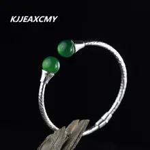 KJJEAXCMY S925 серебряные ювелирные изделия Модные красивые женские зеленым халцедоном гранат черный браслет из жемчужин маленькие свежие