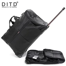 DITD 242832 Large Waterproof Duffle bag Trolley Bag Fold nylon Rolling Trolley Luggage Bag Travel Bag Checked Hand Luggage medical trolley rolling monitor stand