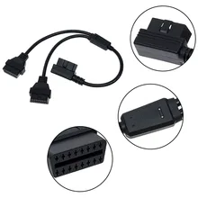 OBD II Cable 16 Pin OBD 2 Splitter Adapter Male To Dual Extension Cable Female Connector Obd2 Extended Interface Line OBD II Cable 16 Pin OBD 2 Splitter Adapter Male To Dual Extension Cable Female Connector Obd2 Extended Interface Line