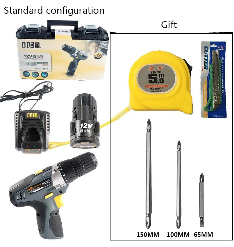 Зарядка дрель инструмент серия литиевых электродрель 12 В один-скорость ручной электрический сверлильный станок