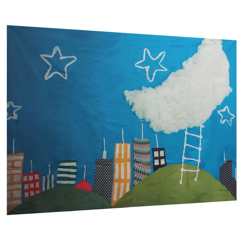 

1.5x2M Photography Background For Studio Photo Props Stars Moon House Photographic Backdrops cloth New Arrival