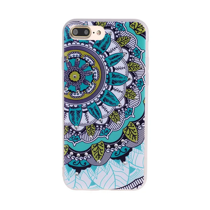 

Cover Case Rhinestone Diamond Retro Pattern Phone Case Cover for iPhone 7 Plus 5.5 inch shockproof Light weight Stylish z9