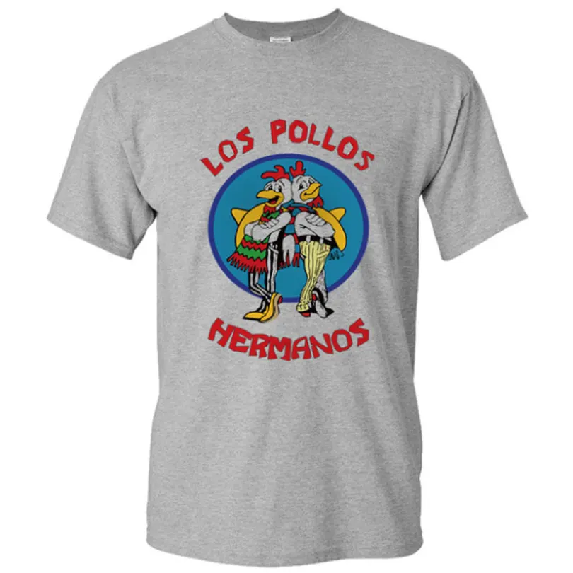 2019 Мужская модная рубашка с надписью во все тяжкие футболка LOS POLLOS Hermanos коротким