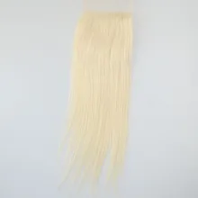 brazilian Lace Closure Bleached Knots Straight Brazilian Virgin Hair Closure #613 Blonde Free Part 4*4 Inch Lace Closure