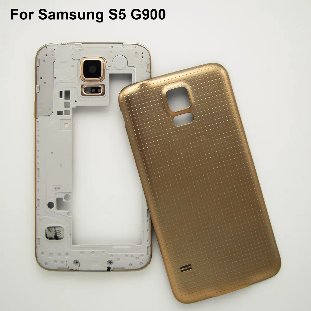 Rywill полный Корпус случае Запчасти для авто samsung Galaxy S5 G900F/M/V/T/P Ближний рамка задняя