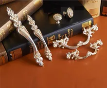 Flower Dresser Pulls Handle Antique Silver Cabinet knobs Drawer Handle Countryside Cupboard Knob Hardware antique silver bear cabinet knob cupboard dresser furniture kitchen drawer knobs handle pulls