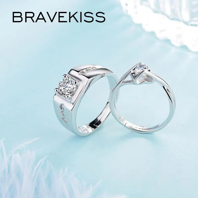 BRAVEKISS брендовые обручальные циркониевые мужские и женские кольца с изменяемым