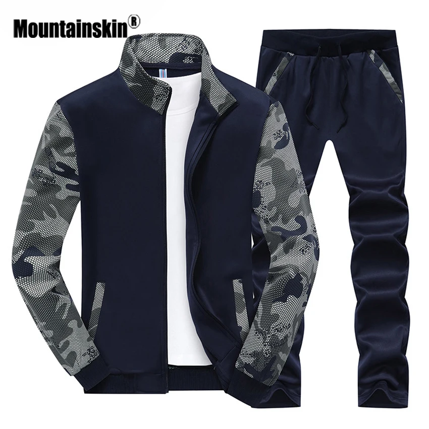 Мужской повседневный спортивный костюм Mountainskin однотонный с капюшоном