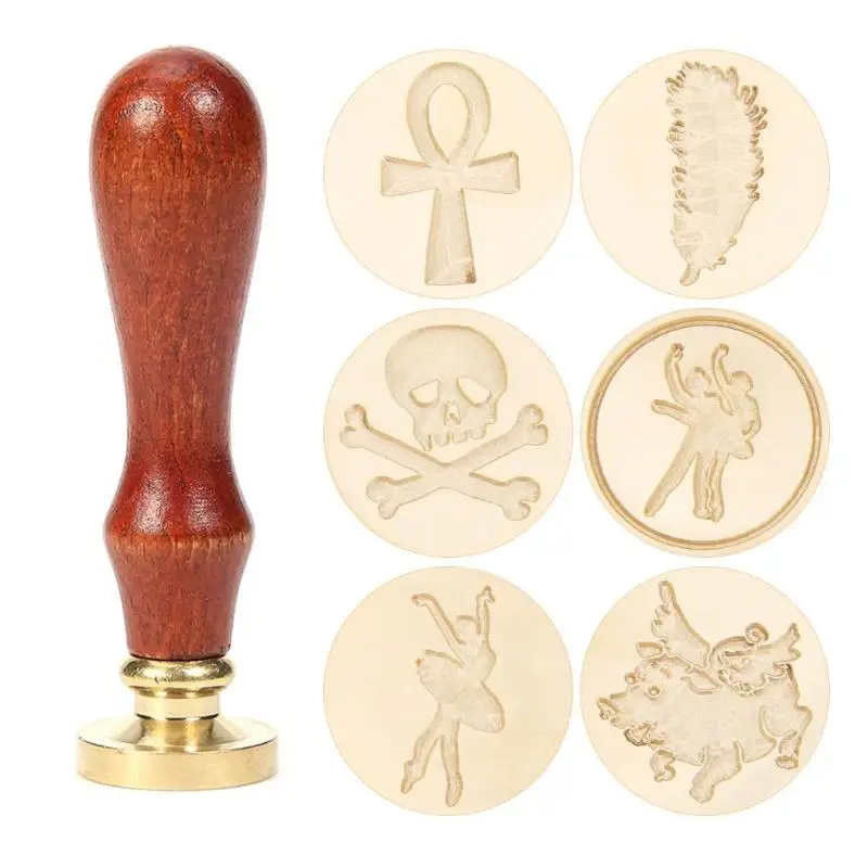 

Retro Letter Envelope Wax Seal Stamps Appropriate Size Wooden Handle Sealing Wax DIY Crafts Gifts High-grade Handicraft