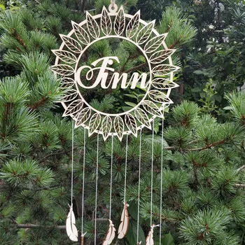 

Personalized Custom Name Sign Wooden Dream Catcher Wall Hanging Decoration Nursery Dream Catcher Baby Shower Gift Wedding Decor