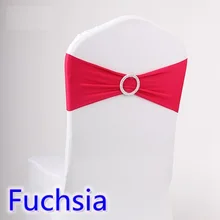 Фуксия цвет ленты из спандекса на стулья свадебные стул створки с бриллиантом и стразами пряжка лайкра стрейч ленты для свадебных стульев