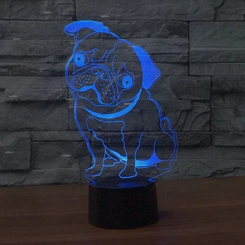 

Creative dog shapes 3d Night Light for home Decor bedroom lighting 7 Colors Changing for dog owner's Gifts dog lover Kids toys