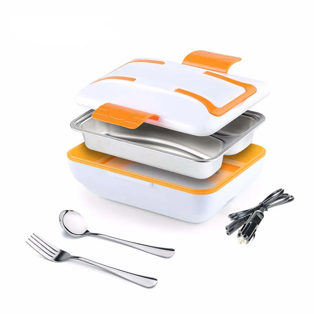

Besuit 220V Portable Electric Heating Lunch Box Made By Stainless Steel and Plastics Food Warmer for Office Home Dinnerware Sets