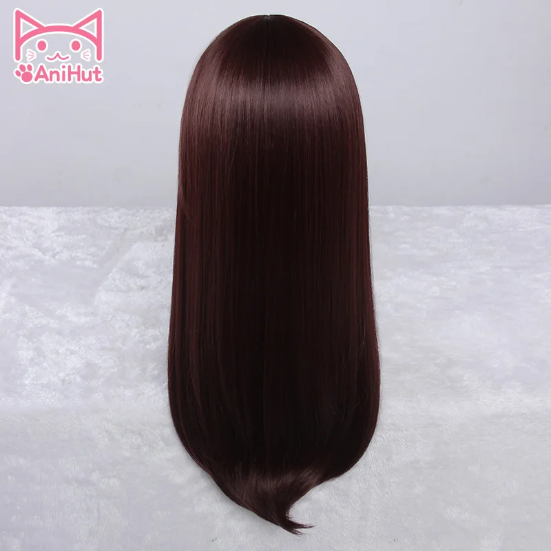 [Anihut】ow D.va Dva Cosplay Wig Song Hana Red Brown термостойкие синтетические волосы игра OW D.VA DVA для