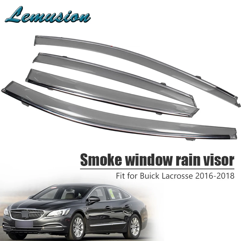 High Quality 4pcs Smoke Window Rain Visor For Buick LaCrosse 2016 2017 2018 Styling ABS Vent Sun Deflectors Guard Accessories | Автомобили