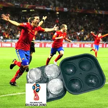 Силиконовая для льда четыре отверстия Ice Cube чайник футбол, Хоккей Кубок мира 3D плесень твердая обложка с распределением воронка manufact