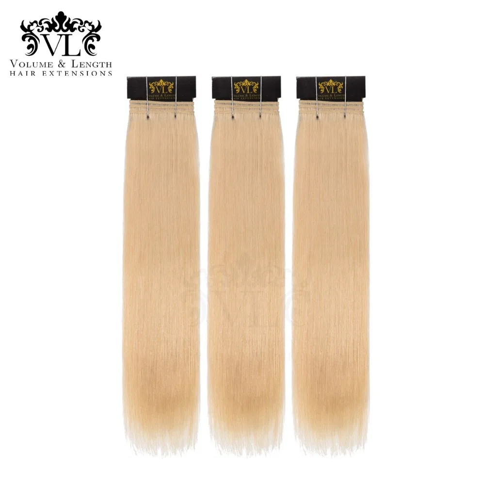 

VL 3 Bundles Straight Hair Lightest Blonde Hair Weave 100% Remy Hair Extensions Human Hair Bundles With Free Shipping #613