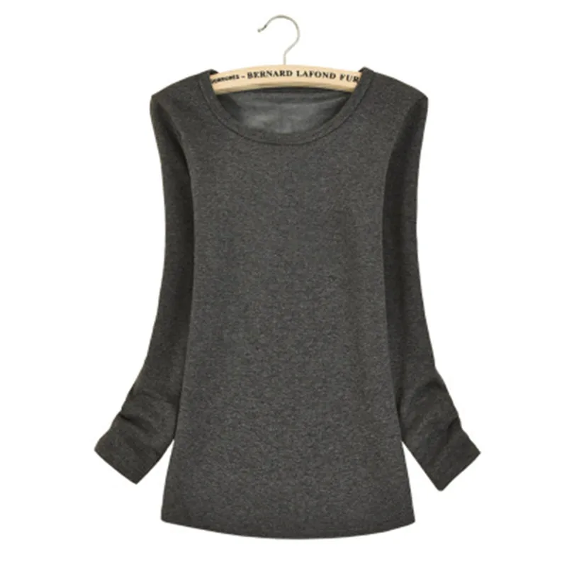 

2018 Plus velvet T-shirt Women New Spring Autumn camisa feminina Cotton Female Tops Feminine Casual Basic Lady Plus Size PZ202