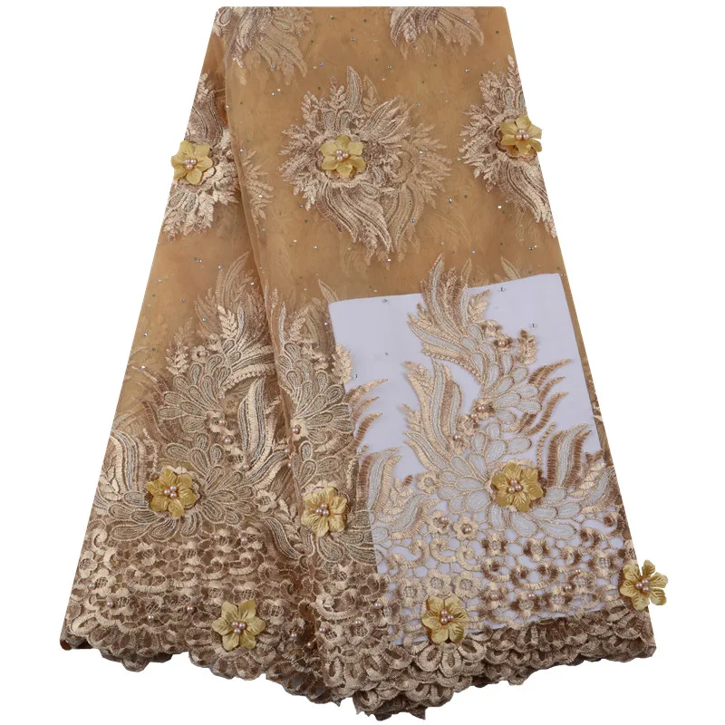 

Best Selling 3D Lace Products Latest French Lace Fabric 2019 High Quality Africa Lace Fabric For Wedding Dresses A1439