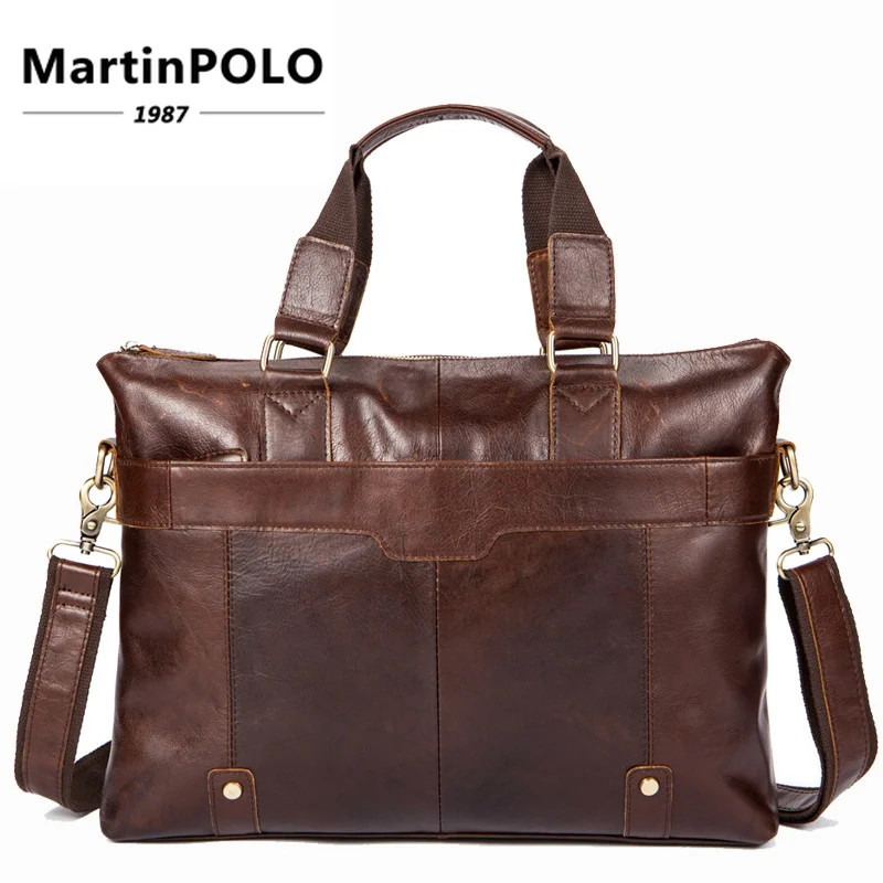

Men Casual Briefcase 2019 Business Shoulder Bag Genuine Leather Messenger Bags Computer Laptop Handbag Bag Men's Travel Bag