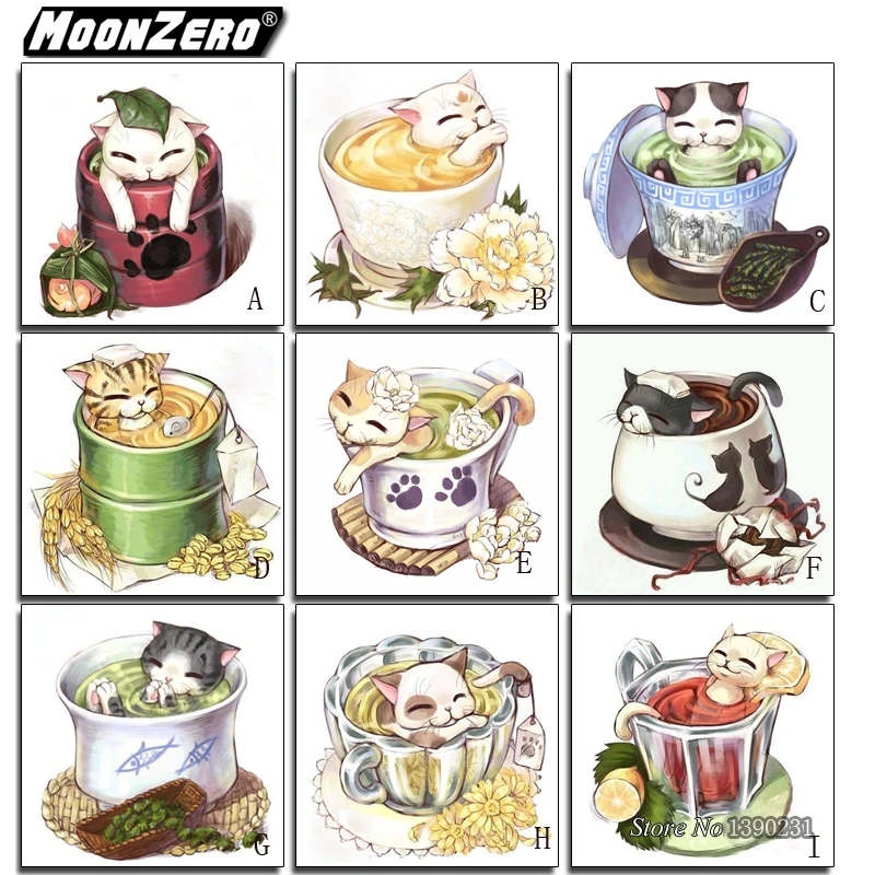 5D DIY Diamond Hand Embroidered Cartoon Cup in the cat Gift Set Square Mosaic Cross stitc Full Home Decoration WYZ18707 | Дом и сад