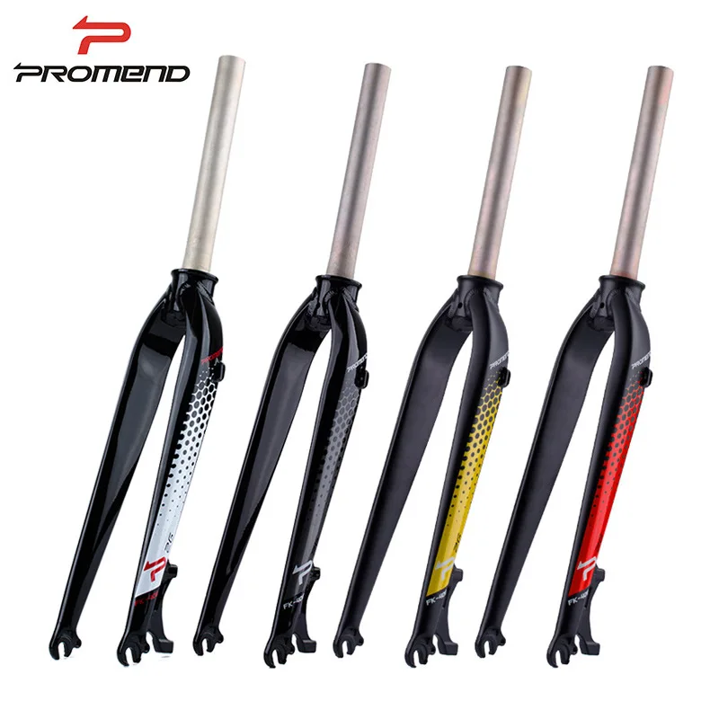 Bicycle Fork 26 27.5 Inches Aluminum Alloy 3K Carbon Fiber Mountain Road Bike Utralight Fork Suitable For Disc Brake Bike 100MM