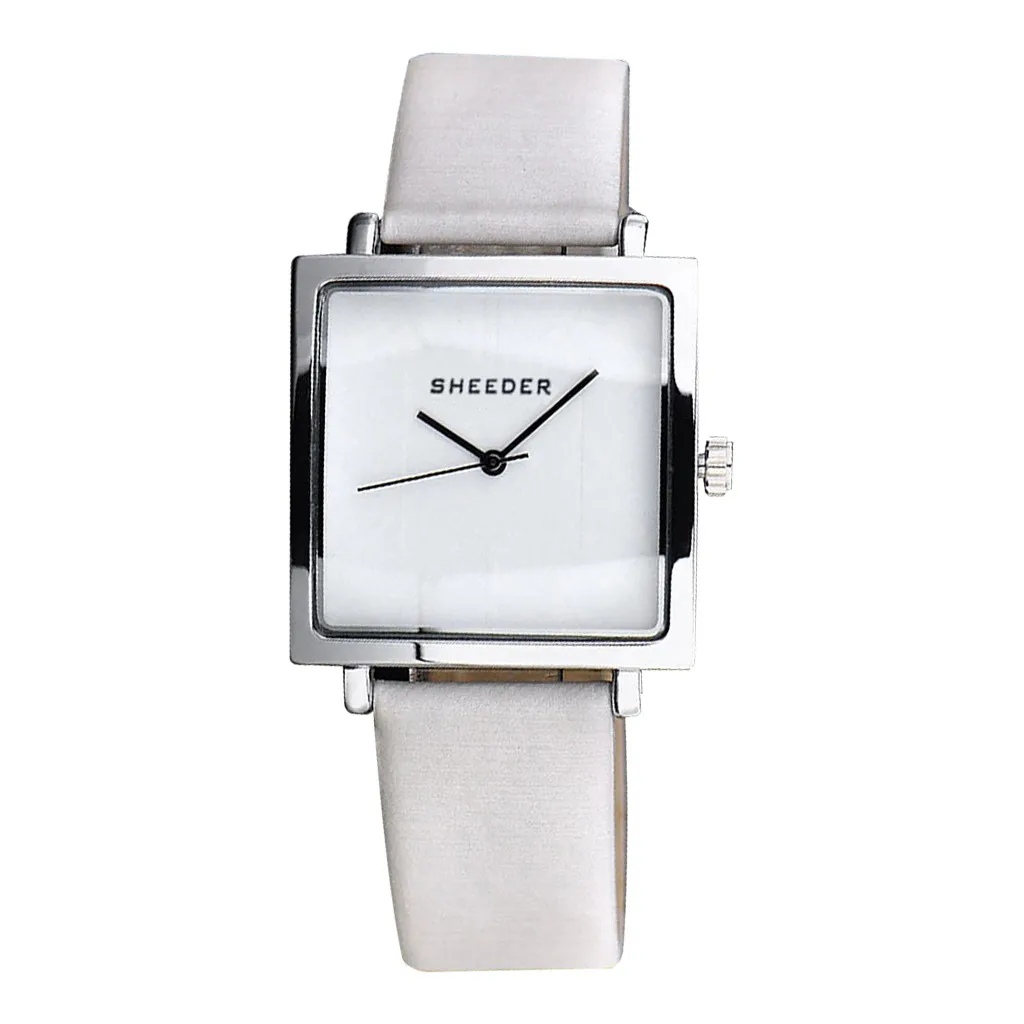Роскошные часы Womem, известный бренд, простой модный ремешок с принтом, без цифрового квадратного циферблата, женские кварцевые часы Bayanlar izle LD - Цвет: A