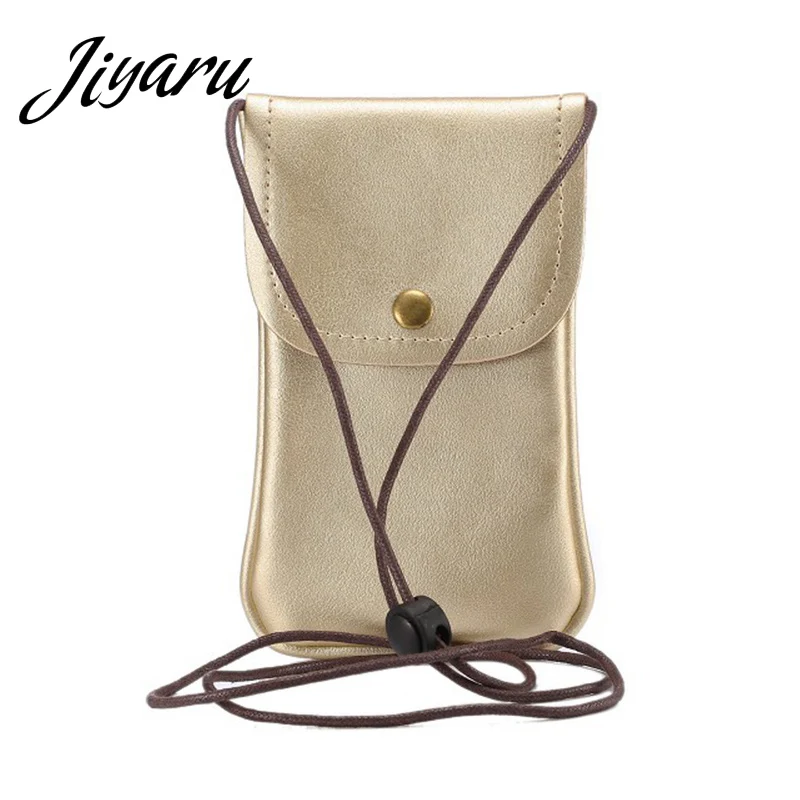 

Mobile Phone Bags Unisex Simple PU Leather Cellphone Pouch Mini Wallet Card Case Female Casual Crossbody Purse Bag