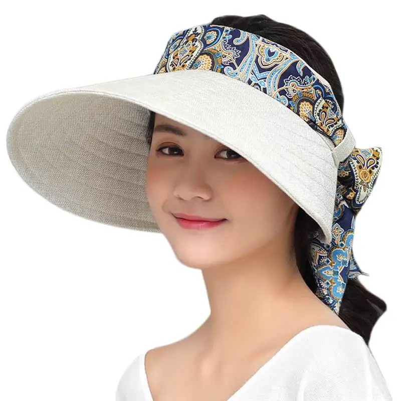 Beach Visor Hat Breathable Foldable Summer Visor Cap Sun Visor Hat