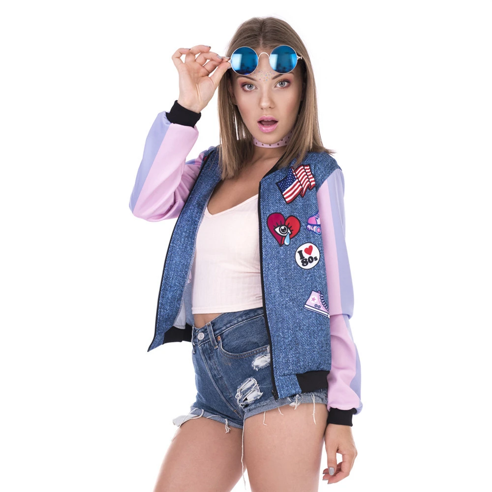 Finest  New Arrival Women Bomber Jacket Flying Pig Printing Casual Jaqueta Feminina Fashion Sexy Basic Jack