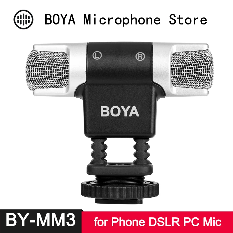 BOYA BY MM3 стерео конденсатор mi crophone для iPhone Android смартфон DSLR камера DV видеокамера ПК