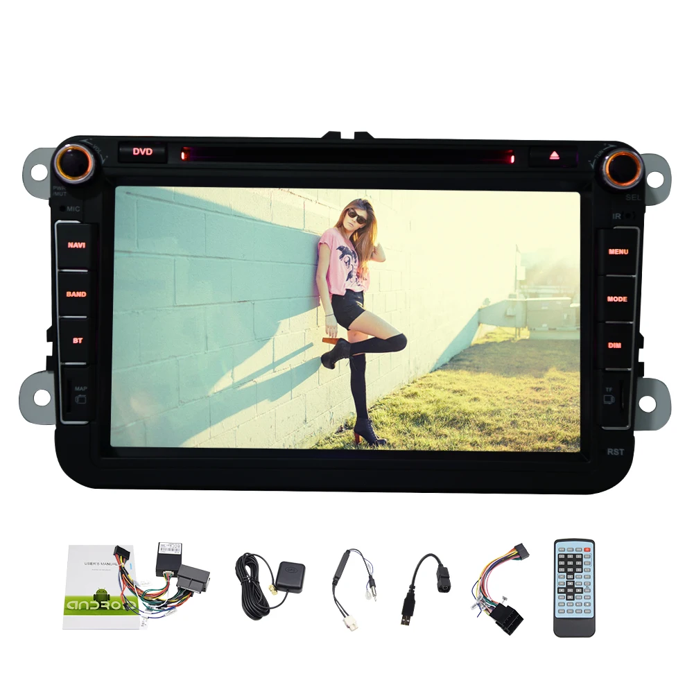 Sale Android 5.1 Receiver Auto PC Stereo AMP Capacitive Map Car DVD Autoradio 4-Core OBD2 CanBus Radio GPS System For VW Volkswagen 14