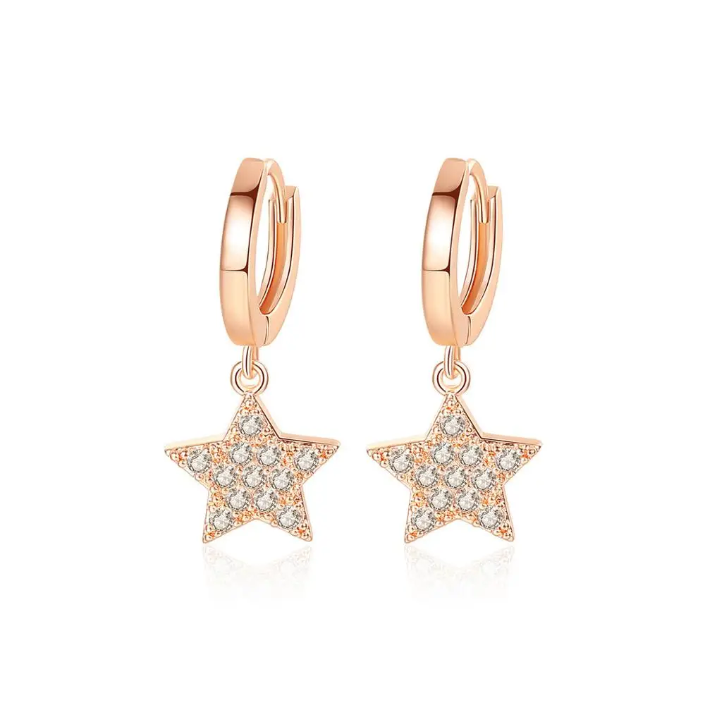 

LISM Fashion Long Wire Round Cubic Zircon Dangle Earring Jewelry For Women Party Wedding Gift