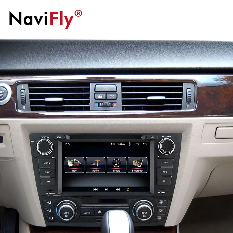 NaviFly Android 9 автомобильный dvd мультимедийный плеер радио аудио для BMW/3 серии E90 E91 E92 E93 gps Навигация BT RDS