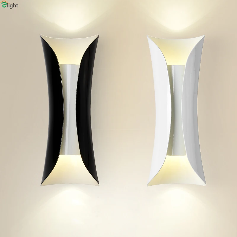 Modern Curved Black Metal Led Wall Lamp Bedroom Led Wall Light Living