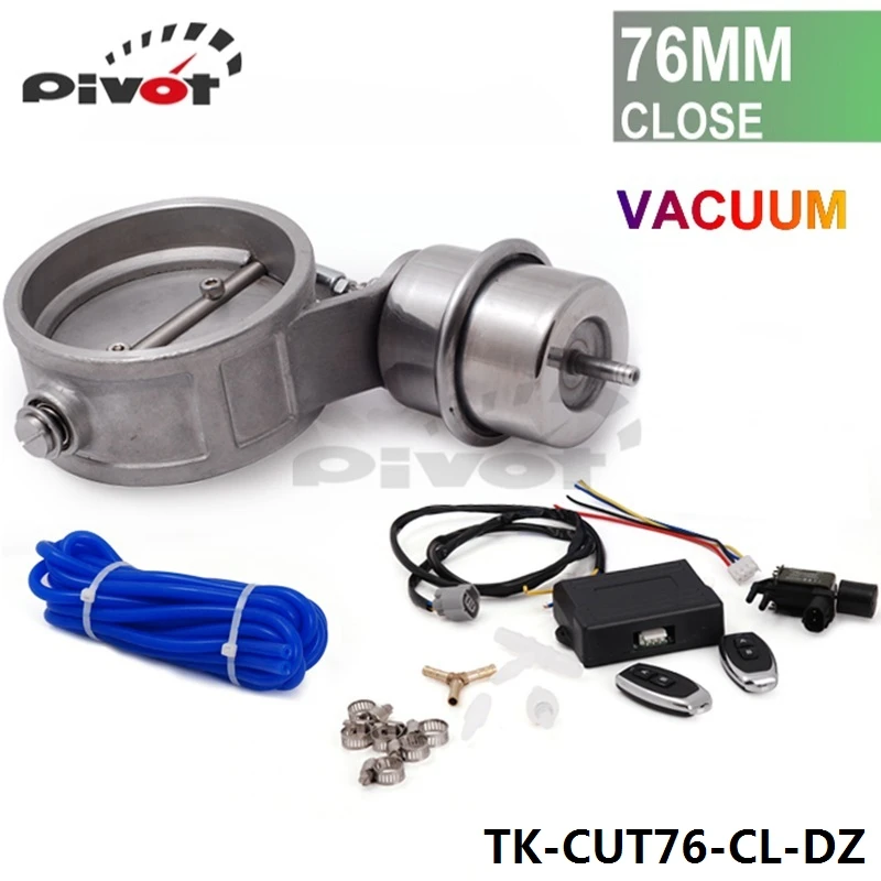 PIVOT - 1 BAR Exhaust Control Valve Set With Vacuum Actuator CUTOUT 3" 76mm Wireless Remote Controller TK-CUT76-CL-DZ