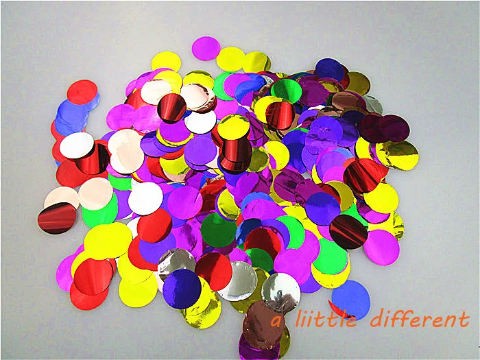 2.5cm(1inch) 30g/bag Multicolor Circle PVC Confetti For Wedding Balloon Filling Birthday Party