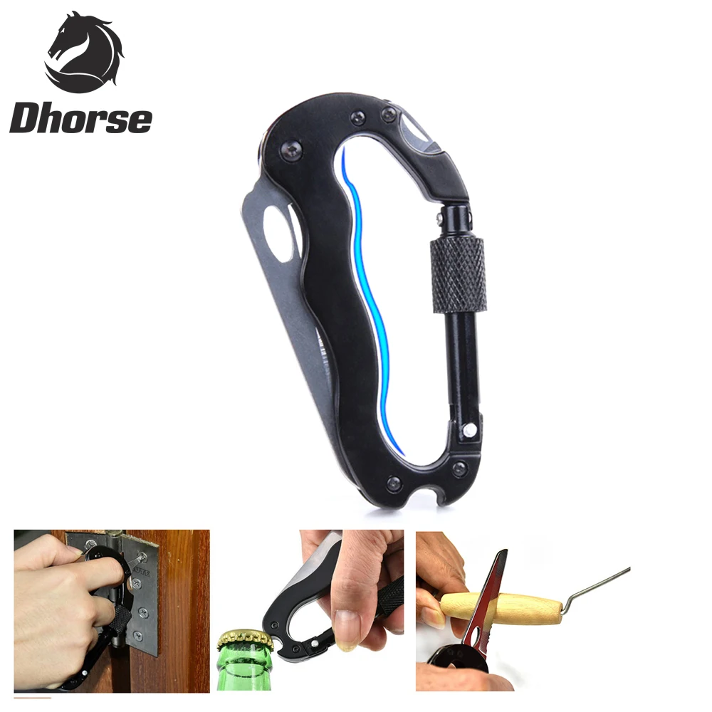 Dhorse 5 in 1 Multifunction Climbing Carabiner Mountaineering Buckle