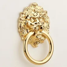 Vintage-mode gold lionhead möbel knöpfe gold schublade schrank knöpfe zieht gold drop ringe kommode tür zieht griffe bronze