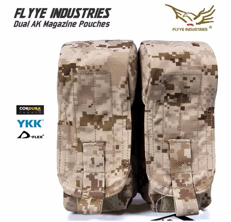 FLYYE MOLLE нейлон MOLLE AK двойной патронов подсумок Военная кордюра PH-M007