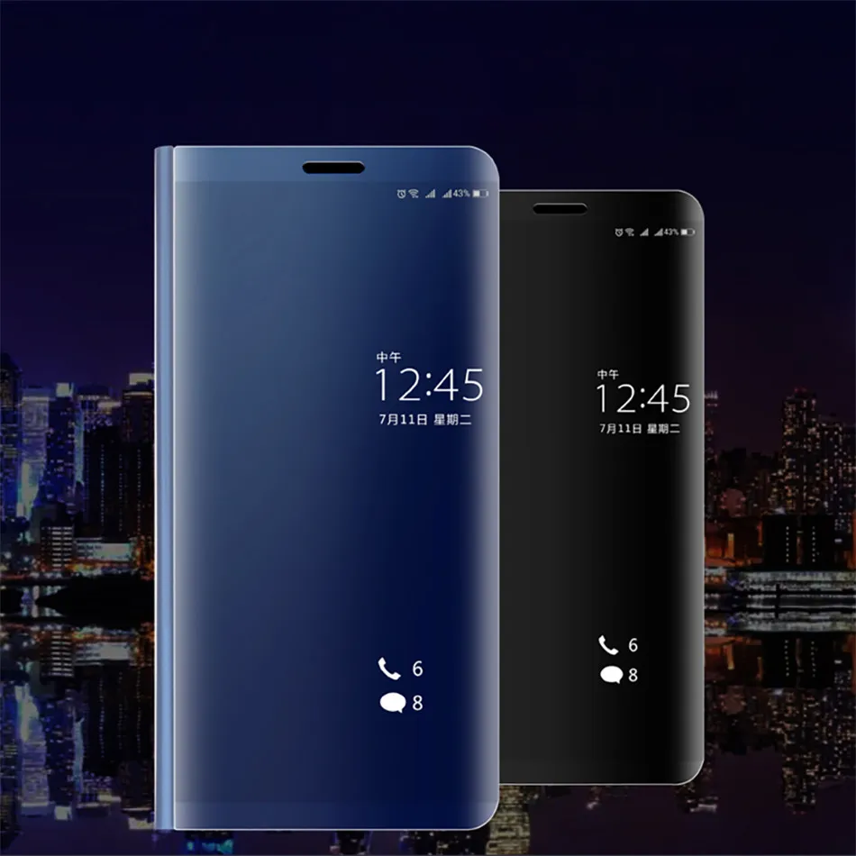 Зеркало флип чехол для телефона с подставкой huawei P9 lite 2017 телефона|Чехлы-книжки| |