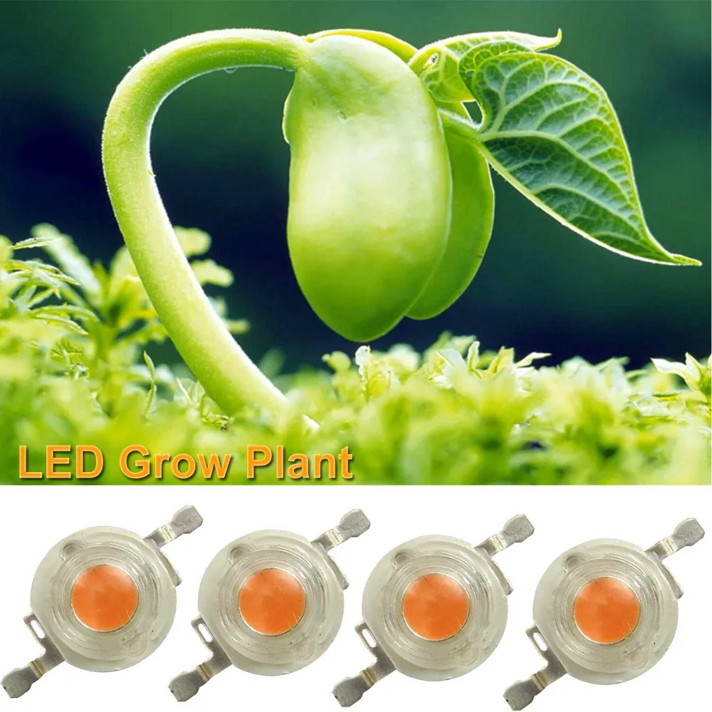 10 шт./лот BridgeLux, высокая мощность, 1 Вт, 3 Вт, полный спектр светодиодных бусин, чип для выращивания растений 400nm-840nm, светильник для выращивания растений, лампочка