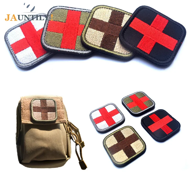 

Apparel Accessories Cross Badge Microchapter Tactical Medical Sign Rescue Morale Patches Backpack Embroidery Hook&Loop Fasteners