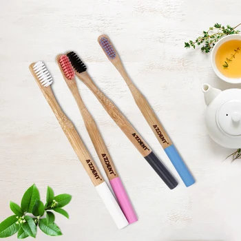

AZDENT 4PCS Black Heads Bamboo Toothbrush Environment Wooden Bamboo Toothbrush Oral Care Soft Bristle Wholesale Teeth Whitening